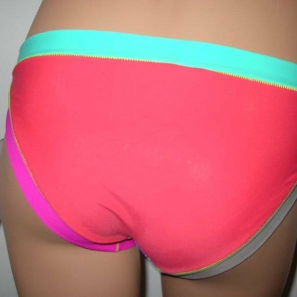 NWT Allen Schwartz Neon Orange Purple Leopard Print Bikini Bottoms - Picture 9 of 11